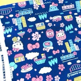 ハローキティ(ハローキティ)の【廃盤】ハローキティ　キティ　生地　オックス　レア　約110×50 サンリオ(生地/糸)