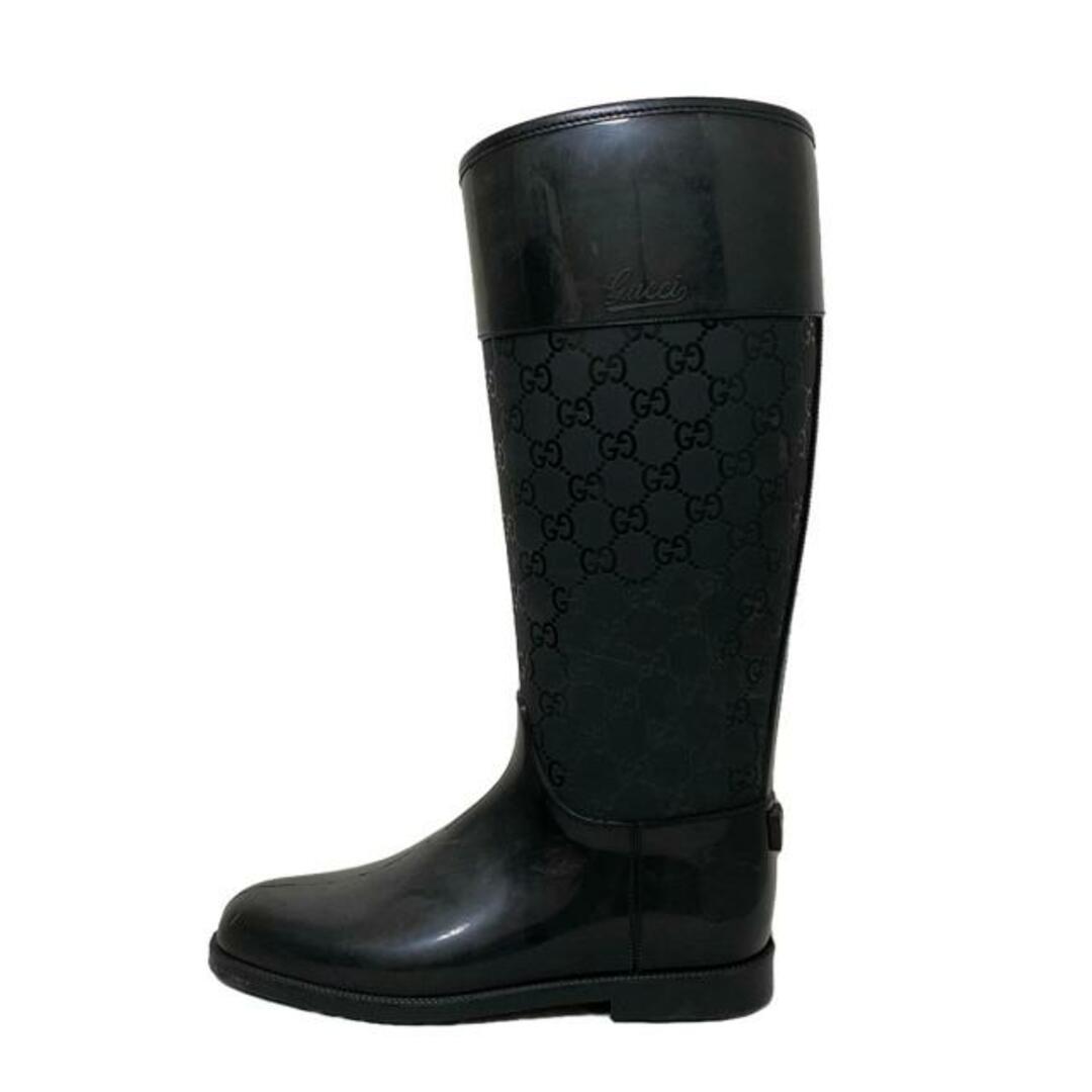 GUCCI - GUCCI(グッチ) レインブーツ 37 レディース - 黒 GUCCI - GUCCI(グッチ) レインブーツ 37 レディース - 黒