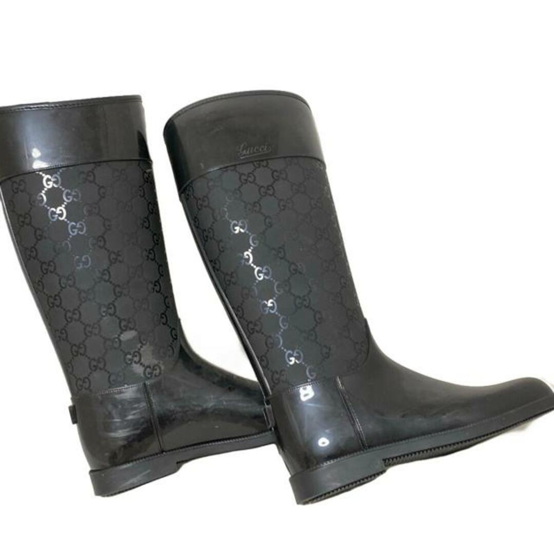 GUCCI - GUCCI(グッチ) レインブーツ 37 レディース - 黒 GUCCI - GUCCI(グッチ) レインブーツ 37 レディース - 黒