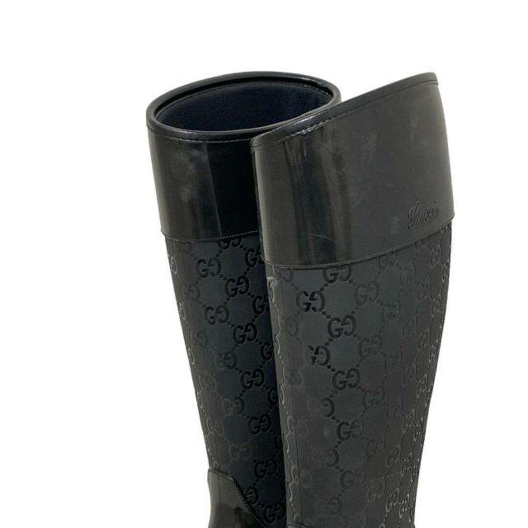 GUCCI - GUCCI(グッチ) レインブーツ 37 レディース - 黒 GUCCI - GUCCI(グッチ) レインブーツ 37 レディース - 黒
