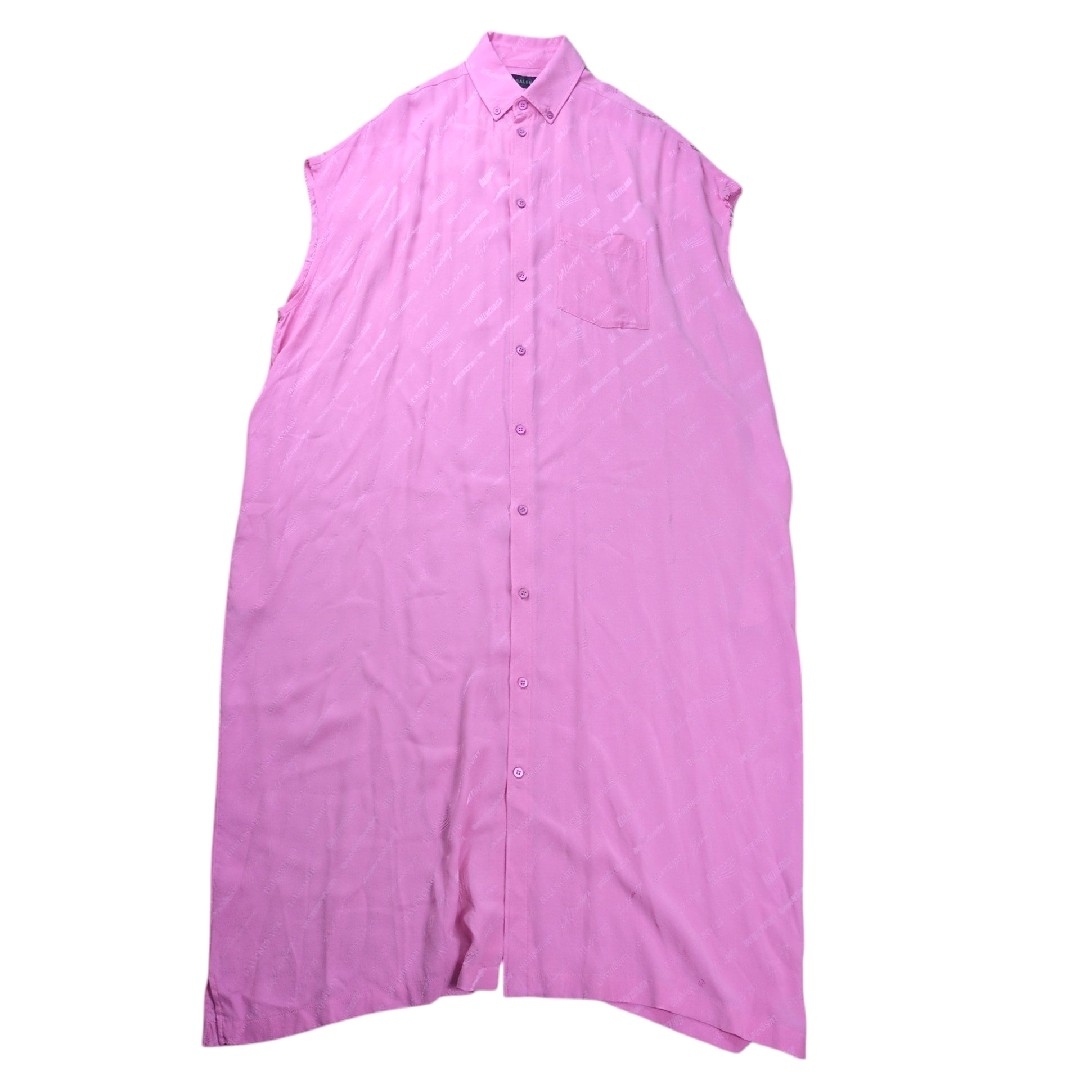 BALENCIAGA - 【未使用】BALENCIAGA ロゴ総柄 シルク ドレス BALENCIAGA - 【未使用】BALENCIAGA ロゴ総柄 シルク ドレス