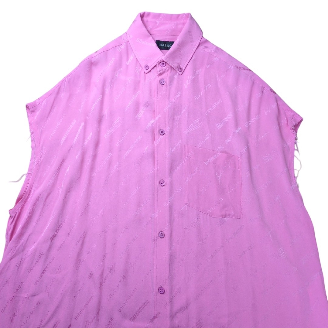 BALENCIAGA - 【未使用】BALENCIAGA ロゴ総柄 シルク ドレス BALENCIAGA - 【未使用】BALENCIAGA ロゴ総柄 シルク ドレス