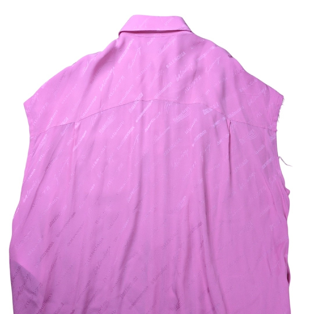 BALENCIAGA - 【未使用】BALENCIAGA ロゴ総柄 シルク ドレス BALENCIAGA - 【未使用】BALENCIAGA ロゴ総柄 シルク ドレス