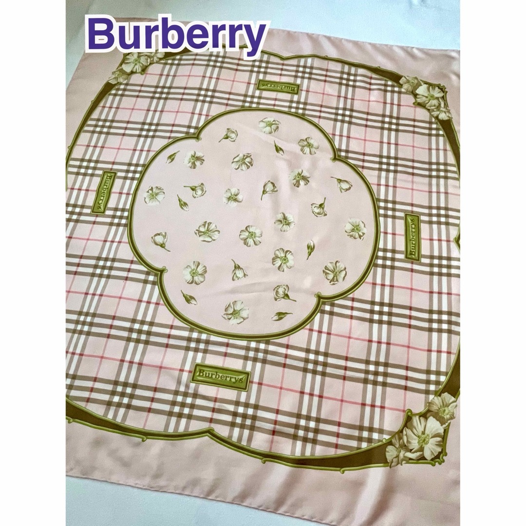 BURBERRY - レアカラー ピンク系 Burberry シルク大判スカーフ BURBERRY - レアカラー ピンク系 Burberry シルク大判スカーフ