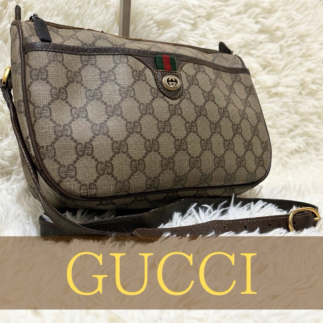 GUCCI - 希少 グッチ シェリーライン GG キャンバス レザー GUCCI - 希少 グッチ シェリーライン GG キャンバス レザー