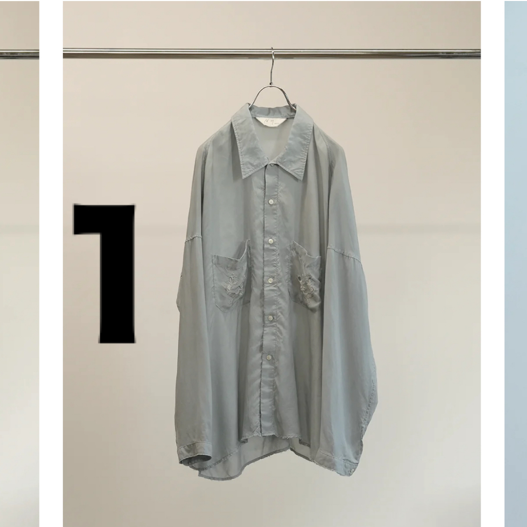 ANCELLM AGING EMBROIDERY SHIRT SAX サイズの通販 by りんりん ANCELLM AGING EMBROIDERY SHIRT SAX サイズの通販 by りんりん