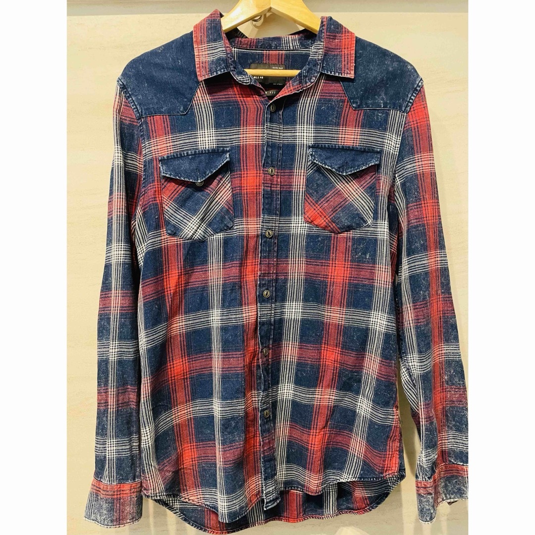 ZARA - 【即納】ZARA ザラ チェック柄長袖シャツ Mサイズの通販 ZARA - 【即納】ZARA ザラ チェック柄長袖シャツ Mサイズの通販