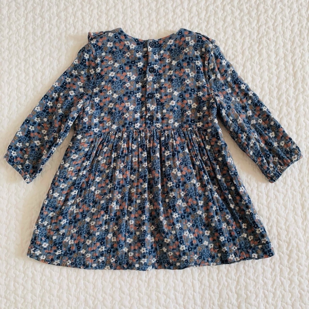 PETIT BATEAU - プチバトー 花柄ガーゼワンピース 24m 86cm 青の PETIT BATEAU - プチバトー 花柄ガーゼワンピース 24m 86cm 青の