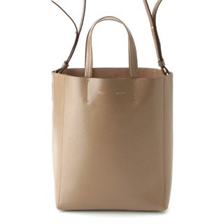 セリーヌ(CELINE)のセリーヌ レザー バーティカルカバ ゴールド金具 ショルダーバッグ 2wayトートバッグ ベージュ スモール【中古】(ショルダーバッグ)