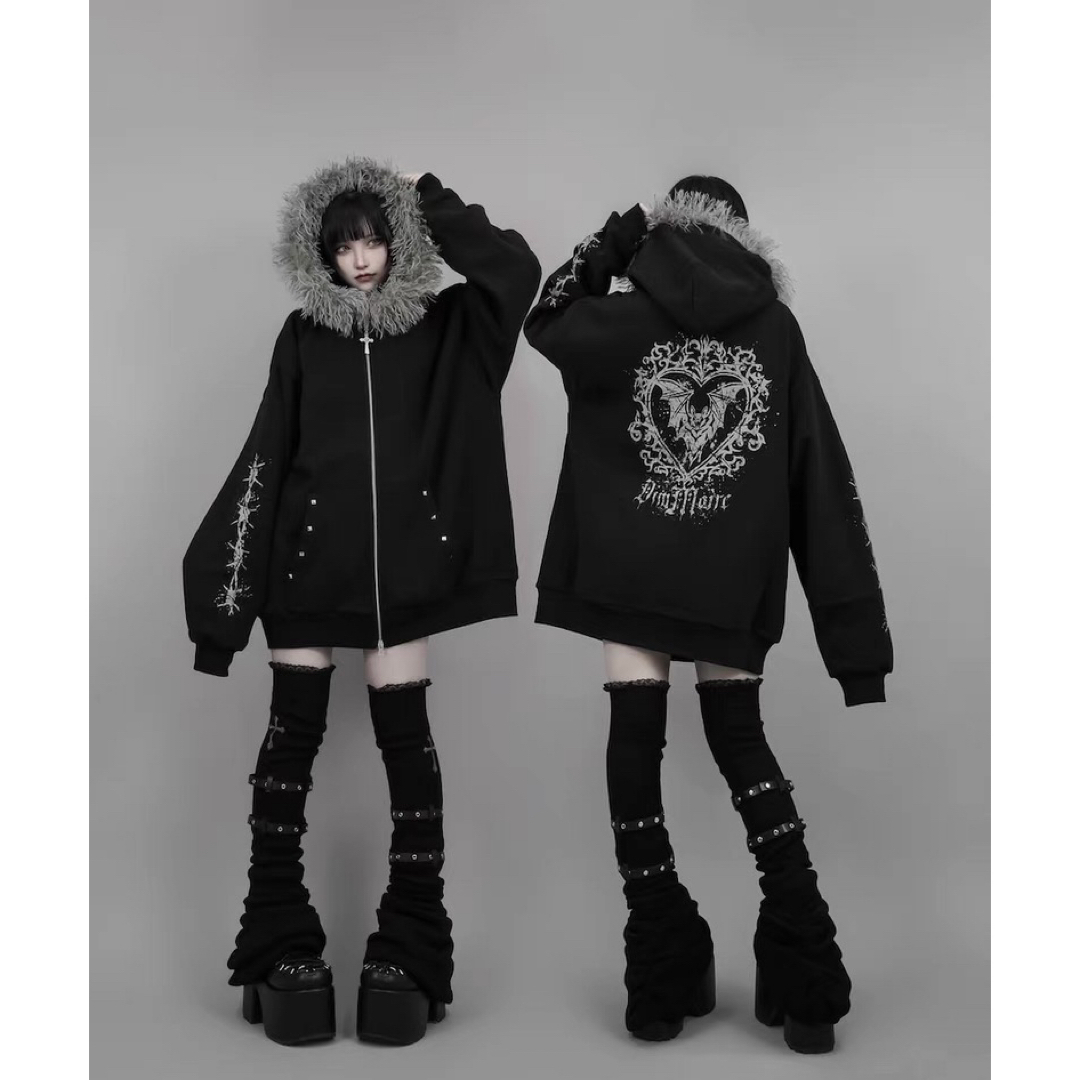 DimMoire ディムモアール ファーフードGothicパーカーの通販 by DimMoire ディムモアール ファーフードGothicパーカーの通販 by