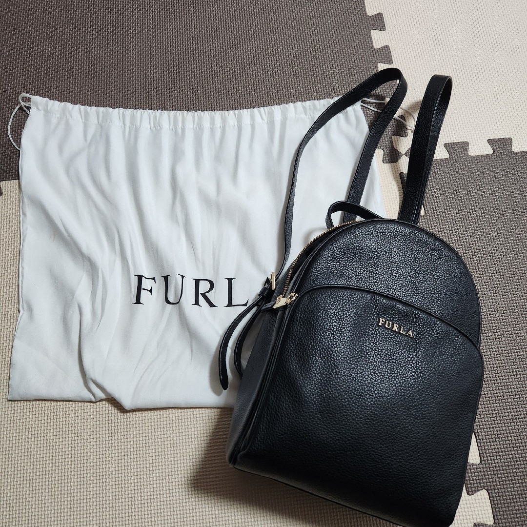 FURLA - FURLA ブラック レザー リュックの通販 by なっちゃん's FURLA - FURLA ブラック レザー リュックの通販 by なっちゃん's