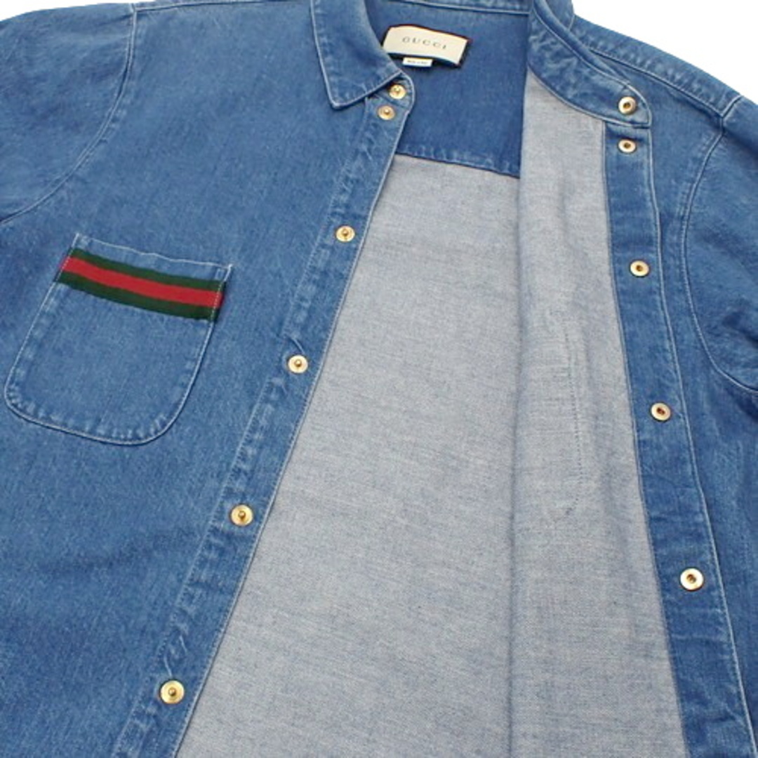 GUCCI - GUCCI(グッチ) ビットデザイン デニムシャツ トップス GUCCI - GUCCI(グッチ) ビットデザイン デニムシャツ トップス