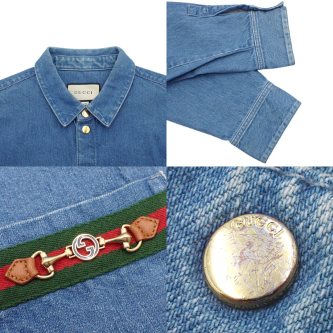 GUCCI - GUCCI(グッチ) ビットデザイン デニムシャツ トップス GUCCI - GUCCI(グッチ) ビットデザイン デニムシャツ トップス
