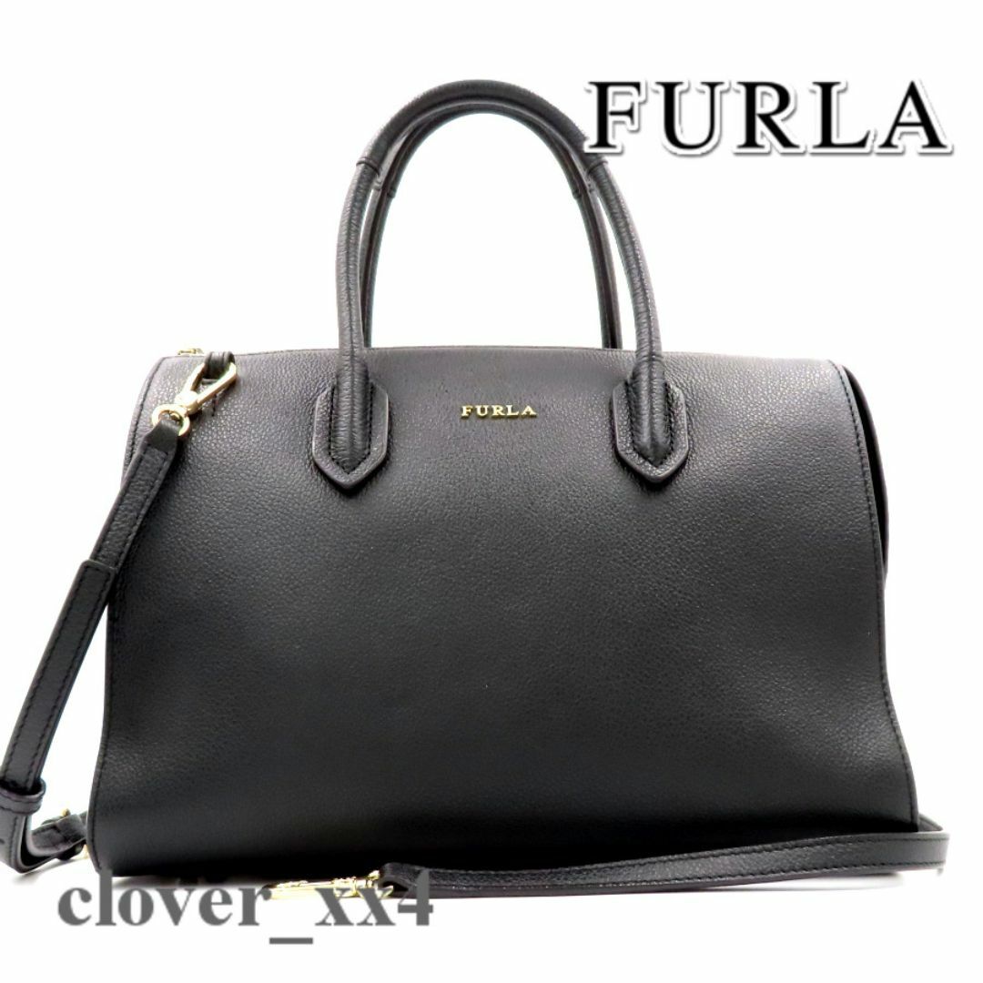 FURLA - 【極美品】 フルラ ショルダーバッグ ブラック 牛 FURLA - 【極美品】 フルラ ショルダーバッグ ブラック 牛