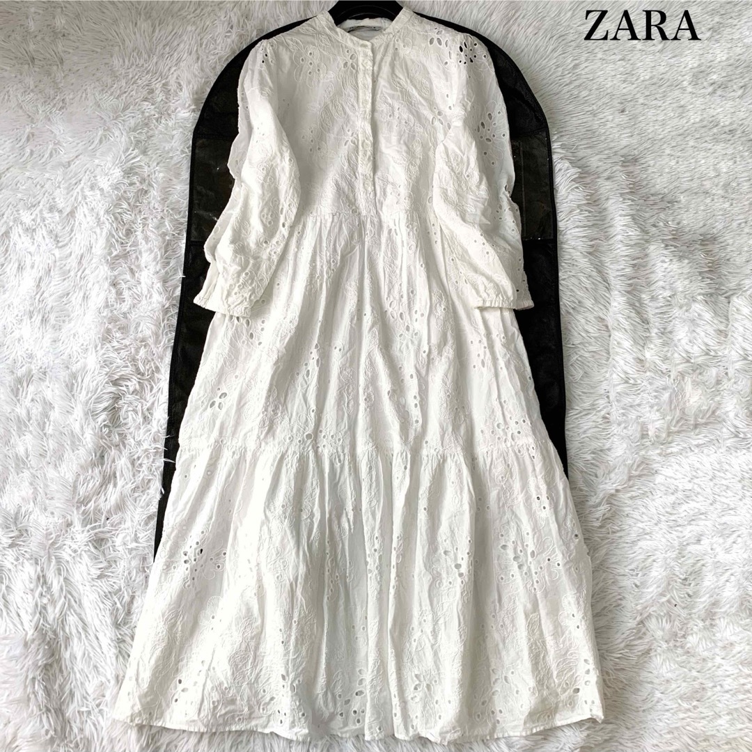 ZARA - ZARA カットワーク刺繍 ロングワンピース Lサイズ VERY ZARA - ZARA カットワーク刺繍 ロングワンピース Lサイズ VERY