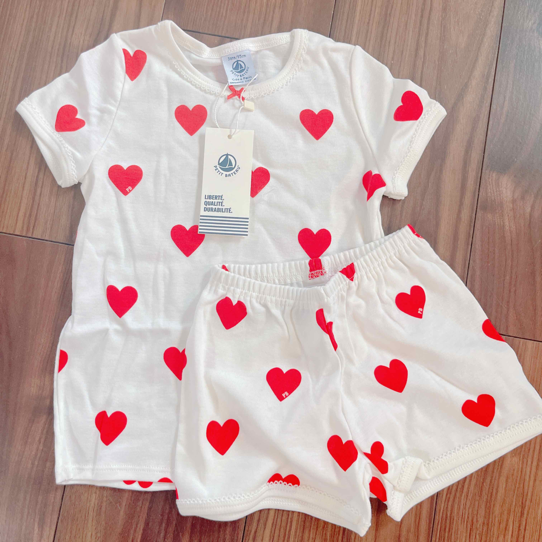 PETIT BATEAU - 新品タグ付き PETITBATEAU ハート柄 半袖 PETIT BATEAU - 新品タグ付き PETITBATEAU ハート柄 半袖