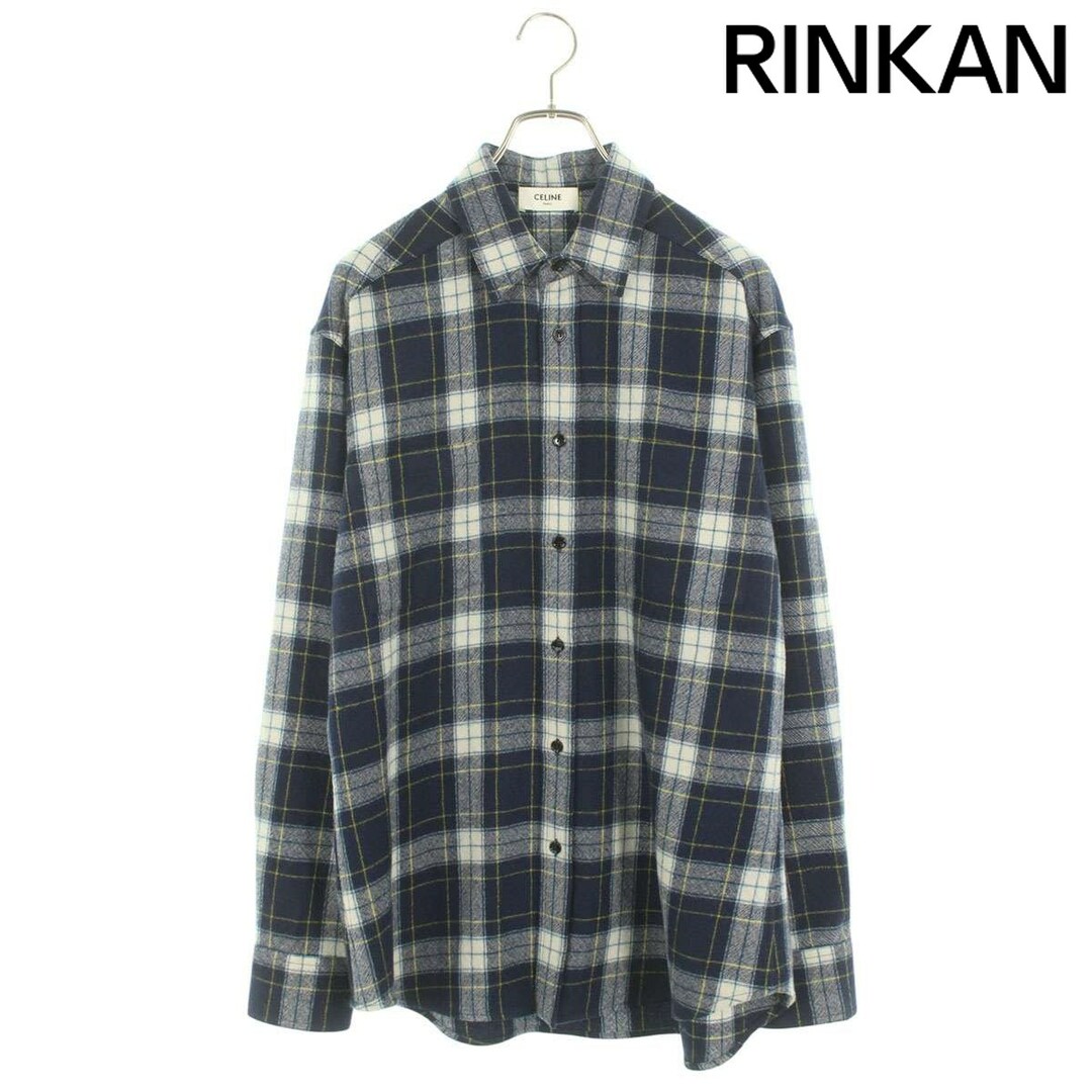 CELINE - セリーヌ 21AW 2C555198O ウールチェック長袖シャツ CELINE - セリーヌ 21AW 2C555198O ウールチェック長袖シャツ