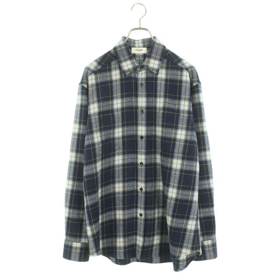 CELINE - セリーヌ 21AW 2C555198O ウールチェック長袖シャツ CELINE - セリーヌ 21AW 2C555198O ウールチェック長袖シャツ