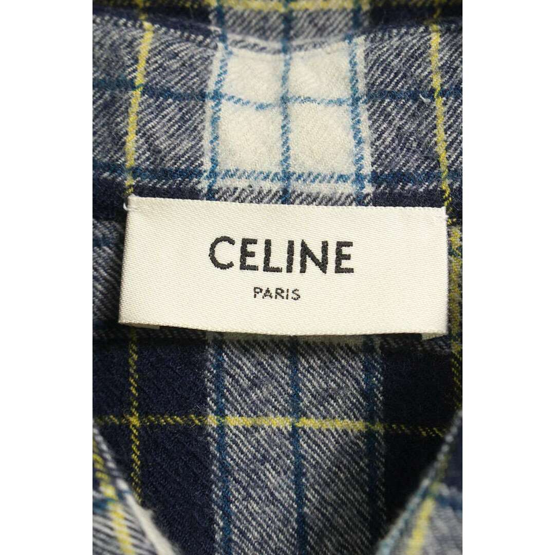 CELINE - セリーヌ 21AW 2C555198O ウールチェック長袖シャツ CELINE - セリーヌ 21AW 2C555198O ウールチェック長袖シャツ