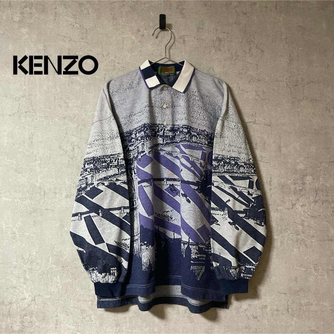KENZO - KENZO ケンゾー 90s ビンテージ デザイン ポロシャツの KENZO - KENZO ケンゾー 90s ビンテージ デザイン ポロシャツの