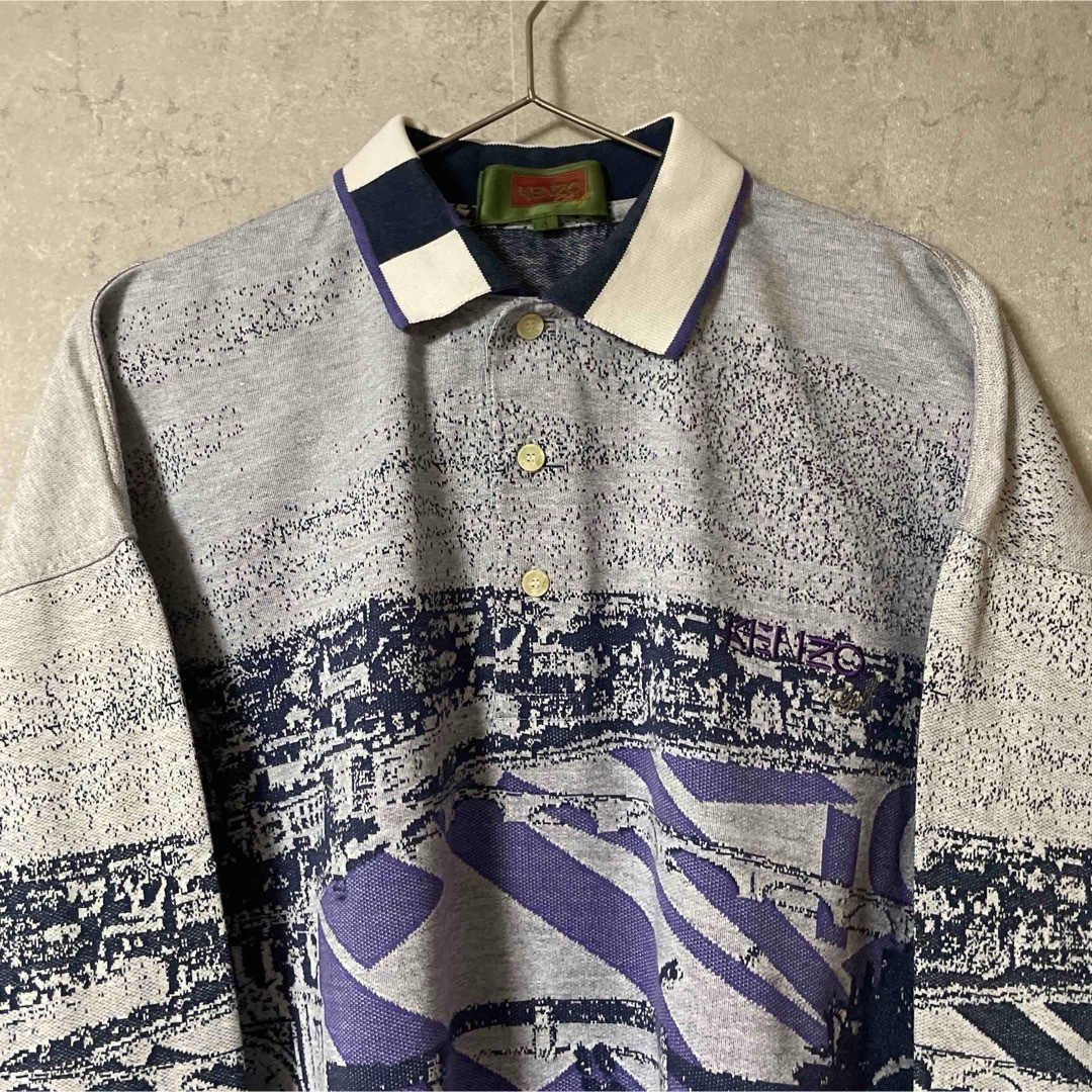 KENZO - KENZO ケンゾー 90s ビンテージ デザイン ポロシャツの KENZO - KENZO ケンゾー 90s ビンテージ デザイン ポロシャツの