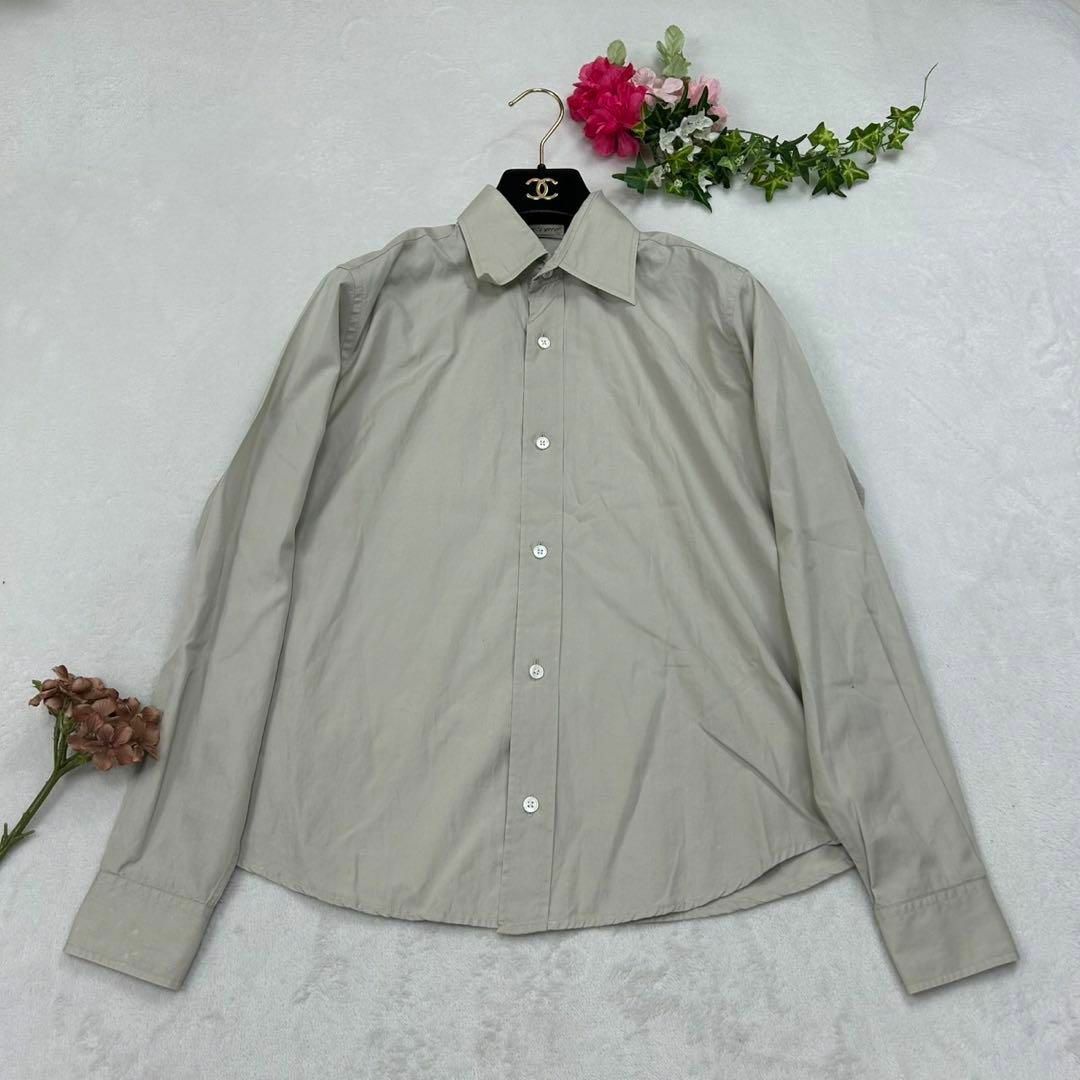 HERMES - F688 S 36 エルメス コットン100% グレー 長袖 シャツ HERMES - F688 S 36 エルメス コットン100% グレー 長袖 シャツ