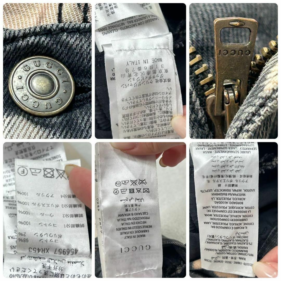 GUCCI - F687 XS 22 グッチ ブリーチ フラワー刺繍 イタリア GUCCI - F687 XS 22 グッチ ブリーチ フラワー刺繍 イタリア