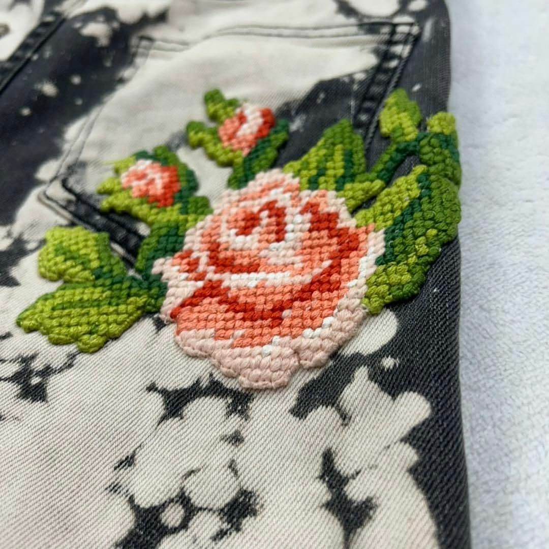 GUCCI - F687 XS 22 グッチ ブリーチ フラワー刺繍 イタリア GUCCI - F687 XS 22 グッチ ブリーチ フラワー刺繍 イタリア