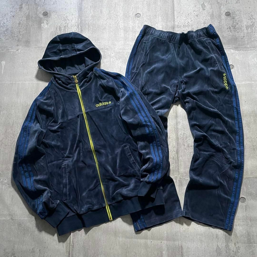 adidas - y2k adidas ベロア セットアップ ライン トラック adidas - y2k adidas ベロア セットアップ ライン トラック