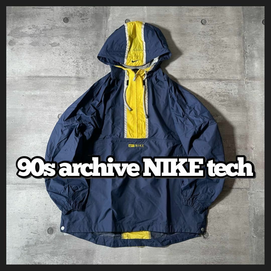 NIKE - 90s vintage NIKE ハーフジップナイロンジャケット NIKE - 90s vintage NIKE ハーフジップナイロンジャケット