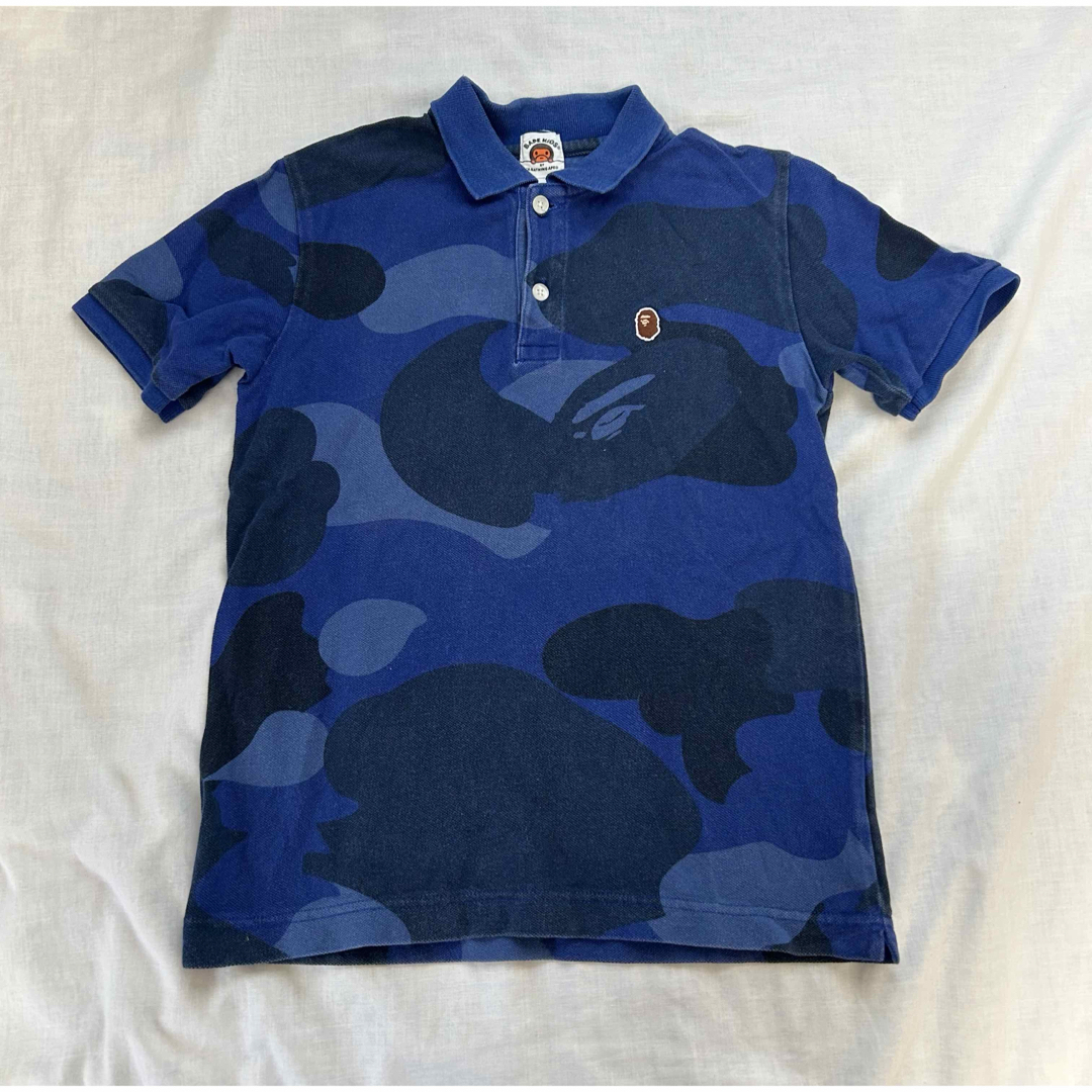 A BATHING APE - BAPE KIDS 半袖ポロシャツ 130 ブルー カモ柄 A BATHING APE - BAPE KIDS 半袖ポロシャツ 130 ブルー カモ柄