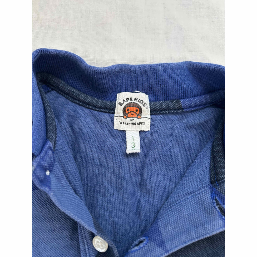 A BATHING APE - BAPE KIDS 半袖ポロシャツ 130 ブルー カモ柄 A BATHING APE - BAPE KIDS 半袖ポロシャツ 130 ブルー カモ柄