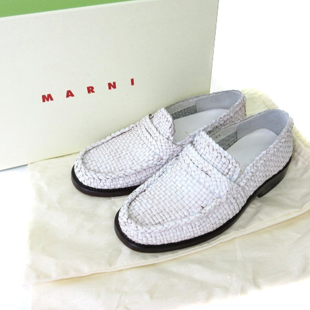 MARNI - マルニ ウーブン レザー ローファー シューズ メッシュ MARNI - マルニ ウーブン レザー ローファー シューズ メッシュ