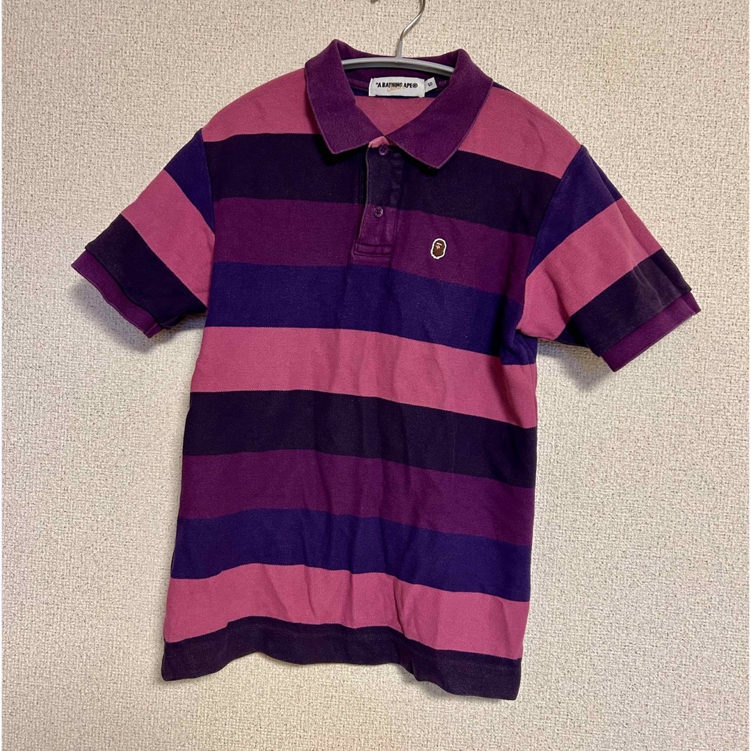 A BATHING APE - A BATHING APE 半袖ポロシャツ S ストライプ A BATHING APE - A BATHING APE 半袖ポロシャツ S ストライプ