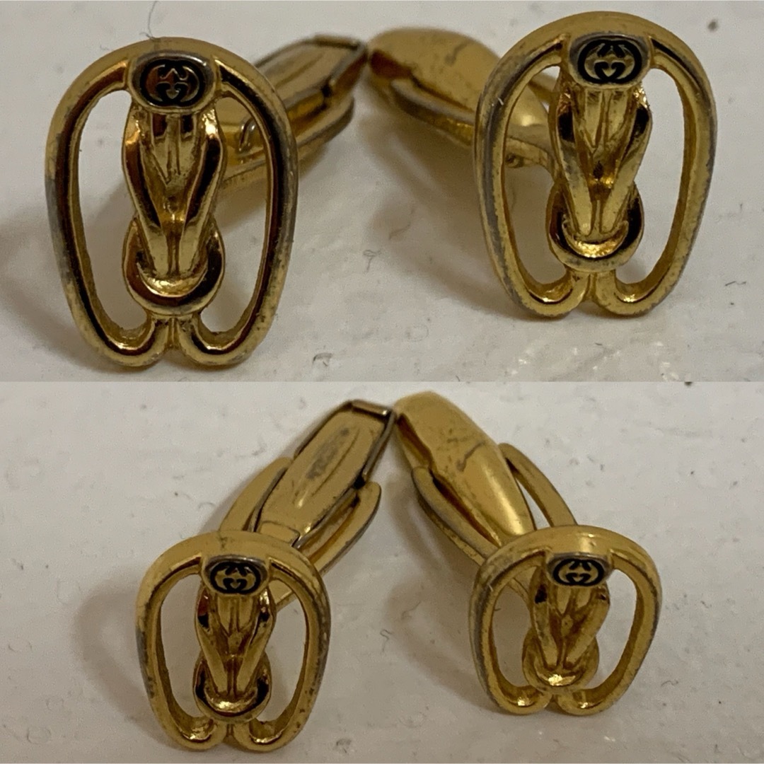 GUCCI - OLD GUCCI オールドグッチ ITALY製 ロゴカフスボタン GUCCI - OLD GUCCI オールドグッチ ITALY製 ロゴカフスボタン