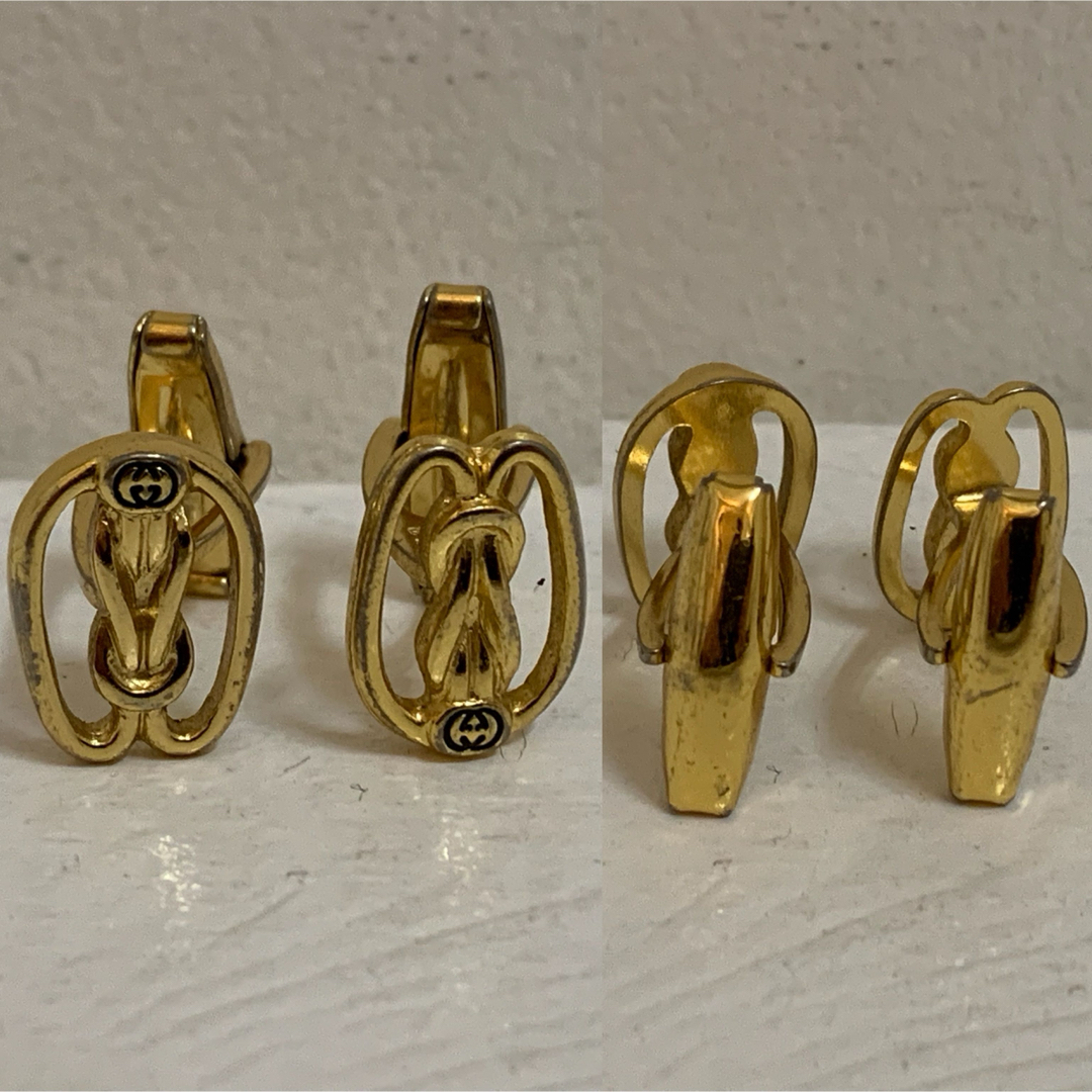 GUCCI - OLD GUCCI オールドグッチ ITALY製 ロゴカフスボタン GUCCI - OLD GUCCI オールドグッチ ITALY製 ロゴカフスボタン