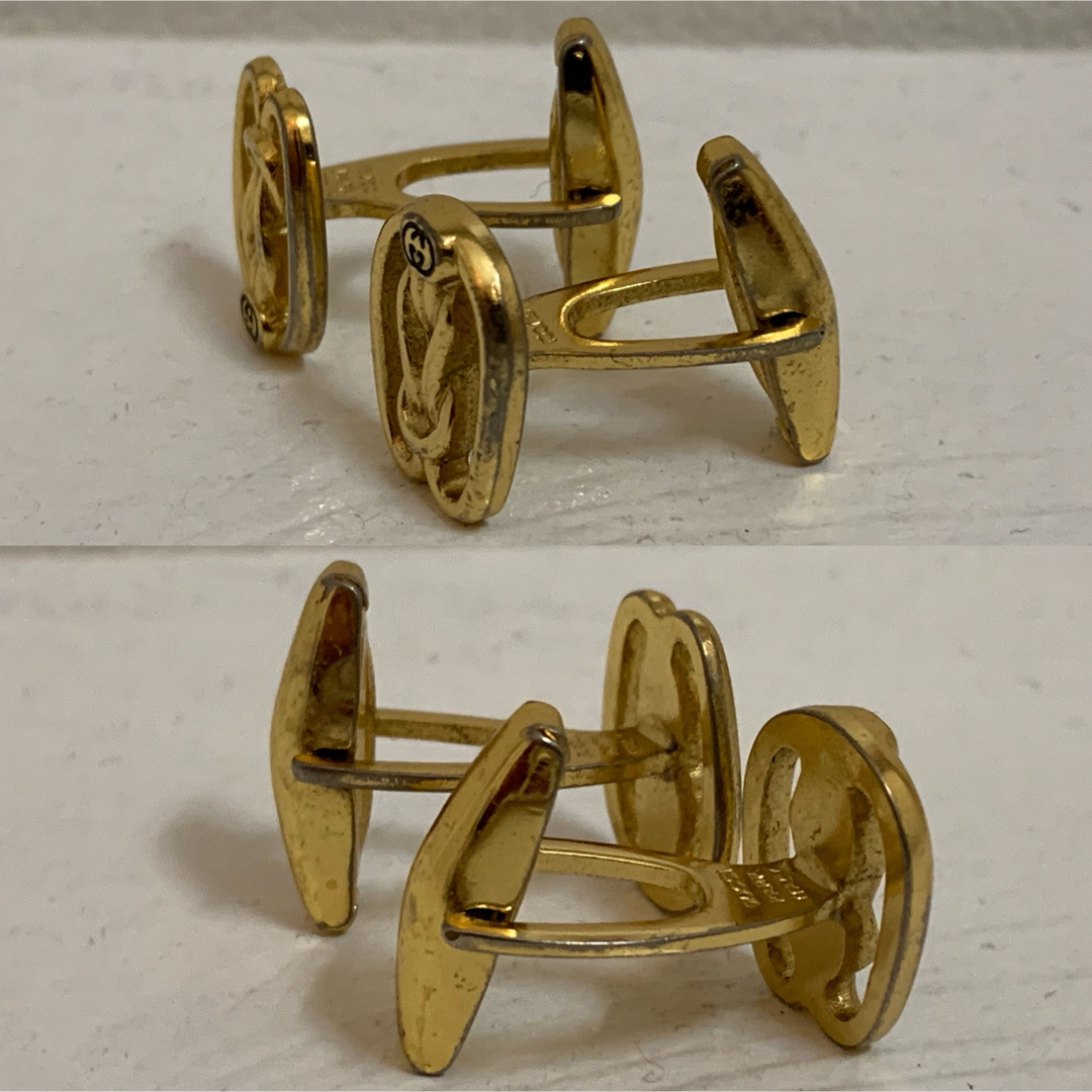 GUCCI - OLD GUCCI オールドグッチ ITALY製 ロゴカフスボタン GUCCI - OLD GUCCI オールドグッチ ITALY製 ロゴカフスボタン