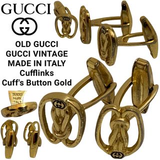 GUCCI - OLD GUCCI オールドグッチ ITALY製 ロゴカフスボタン GUCCI - OLD GUCCI オールドグッチ ITALY製 ロゴカフスボタン