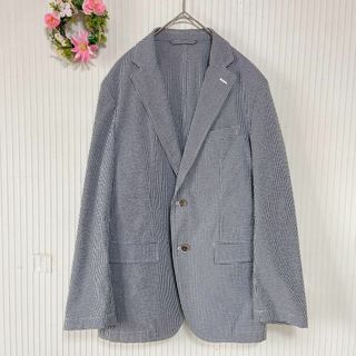 C488/PAPAS ジャケット ヘリンボーン柄 シルク リネン 立ち襟 48 C488/PAPAS ジャケット ヘリンボーン柄 シルク リネン 立ち襟 48