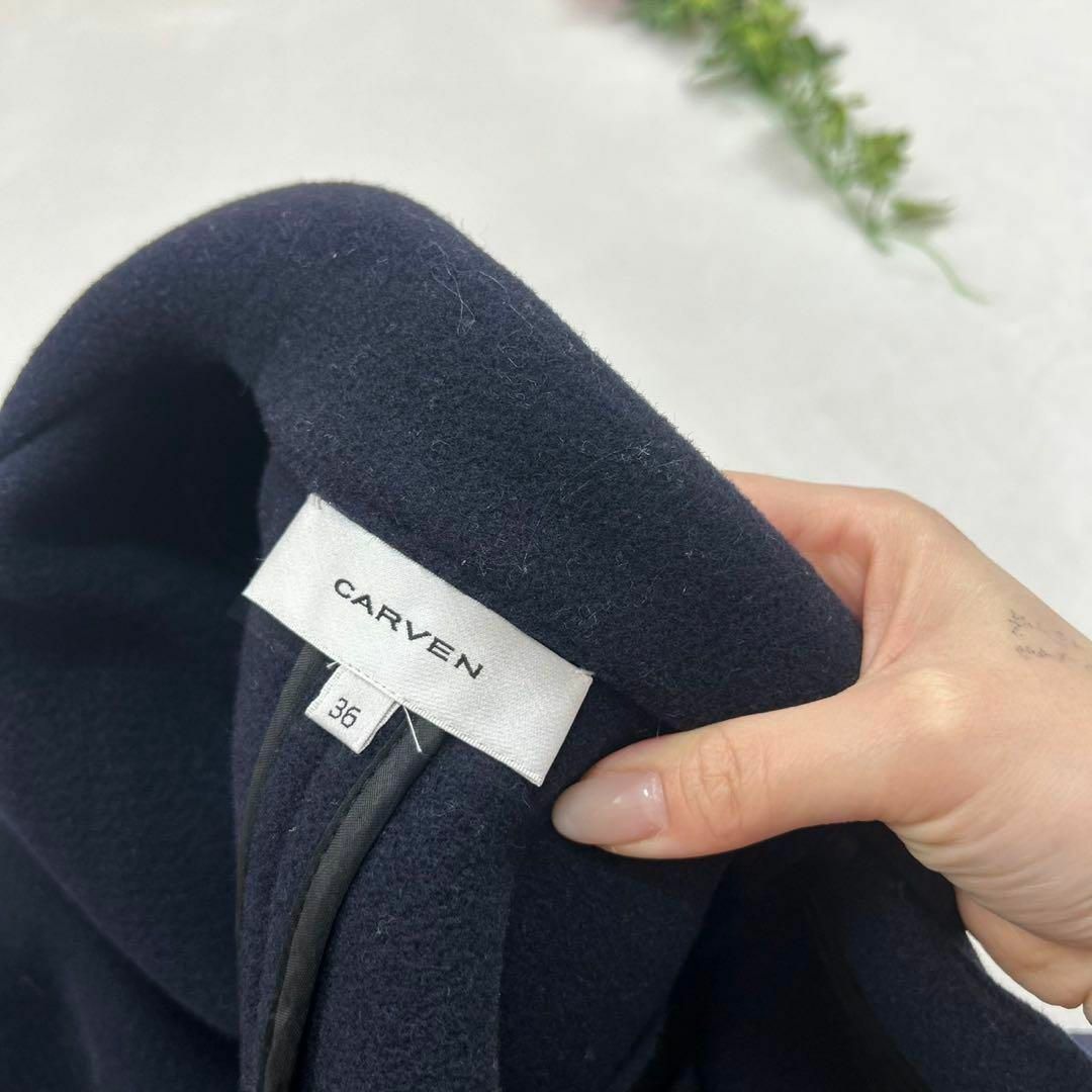 CARVEN - F655 美品 S 36 カルヴェン Aライン パイピング ロング CARVEN - F655 美品 S 36 カルヴェン Aライン パイピング ロング