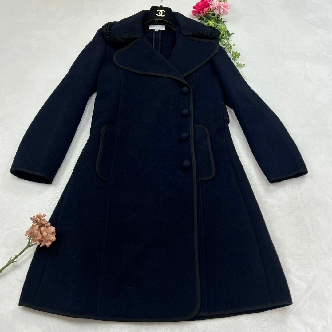 CARVEN - F655 美品 S 36 カルヴェン Aライン パイピング ロング CARVEN - F655 美品 S 36 カルヴェン Aライン パイピング ロング