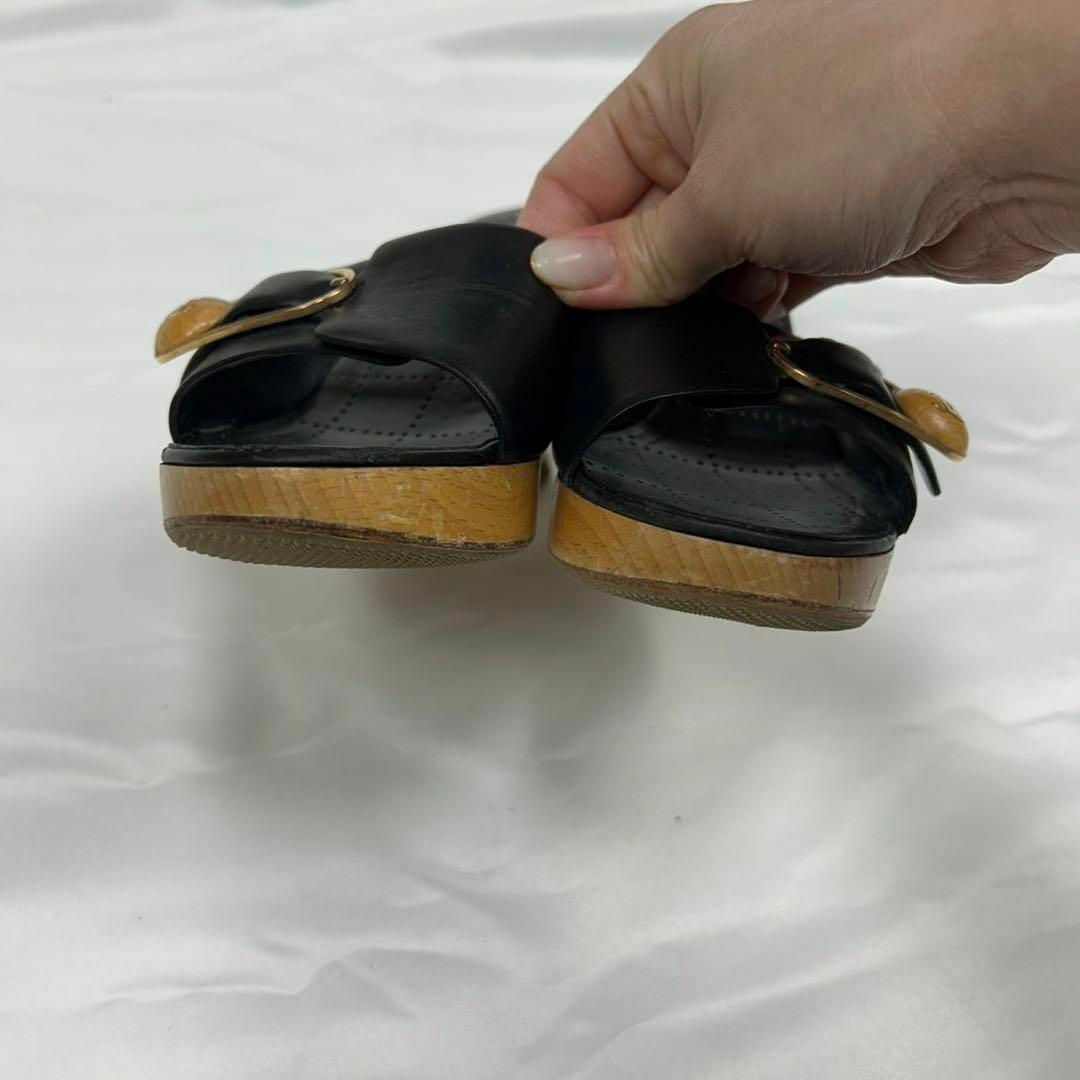 CHANEL - F643 22cm 35 シャネル ウッドヒール パンチング CHANEL - F643 22cm 35 シャネル ウッドヒール パンチング