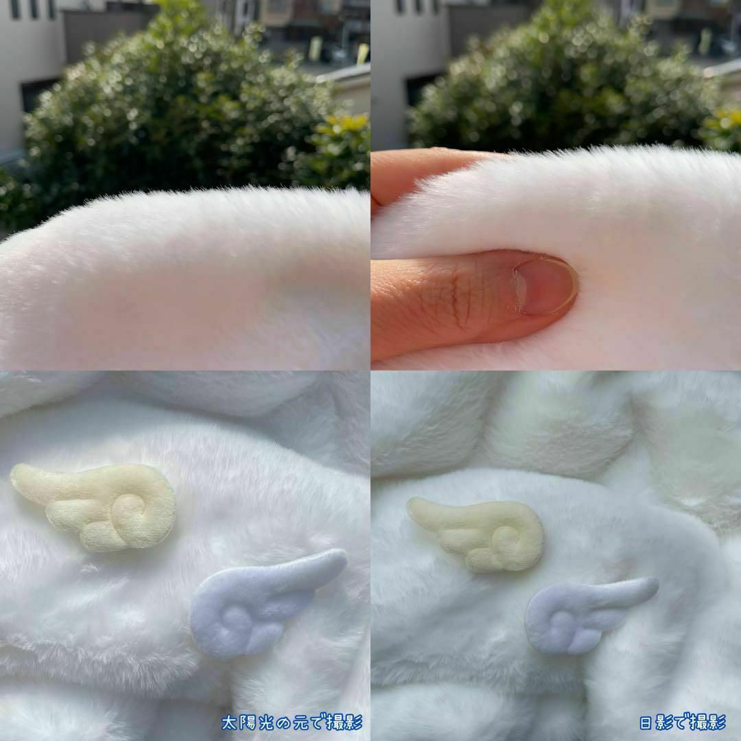 ナチュラルホワイト ハンドメイド ファー生地 フェイクファー ナチュラルホワイト ハンドメイド ファー生地 フェイクファー