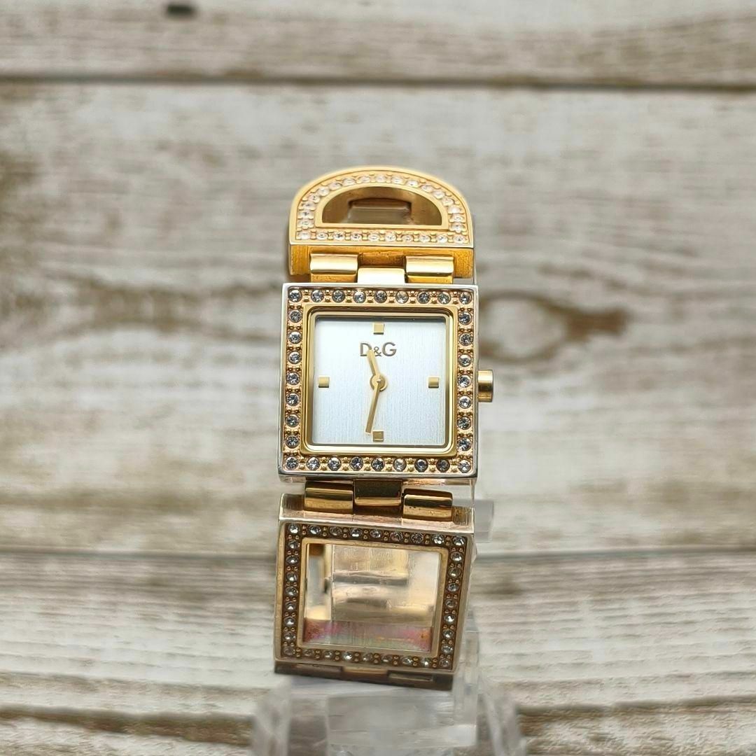 DOLCE&GABBANA - 動作品 D&G ゴールド スクエア腕時計 ドルチェ DOLCE&GABBANA - 動作品 D&G ゴールド スクエア腕時計 ドルチェ