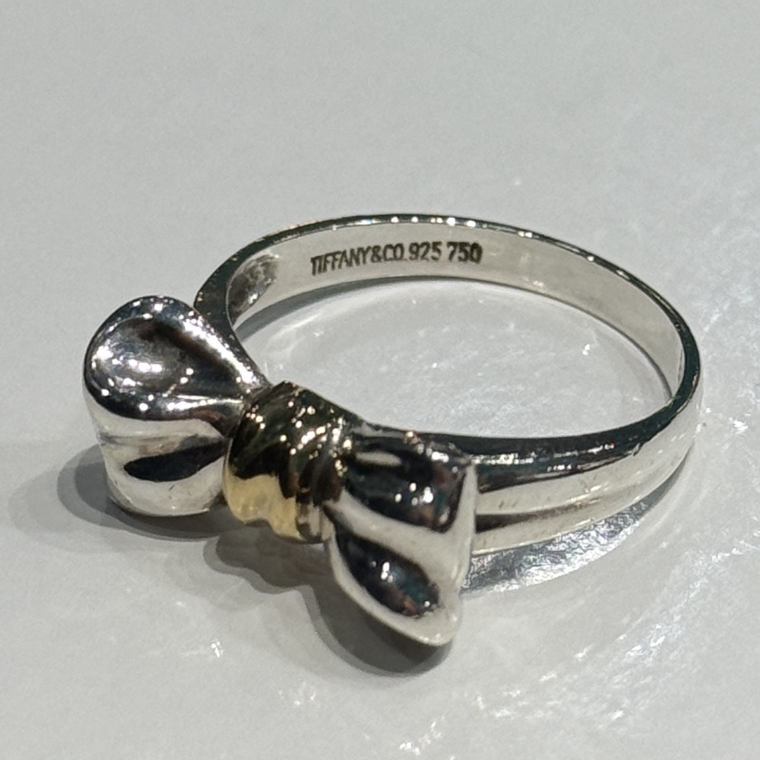 Tiffany & Co. - Tiffany&Co.ティファニー750/925リボンリングの Tiffany & Co. - Tiffany&Co.ティファニー750/925リボンリングの