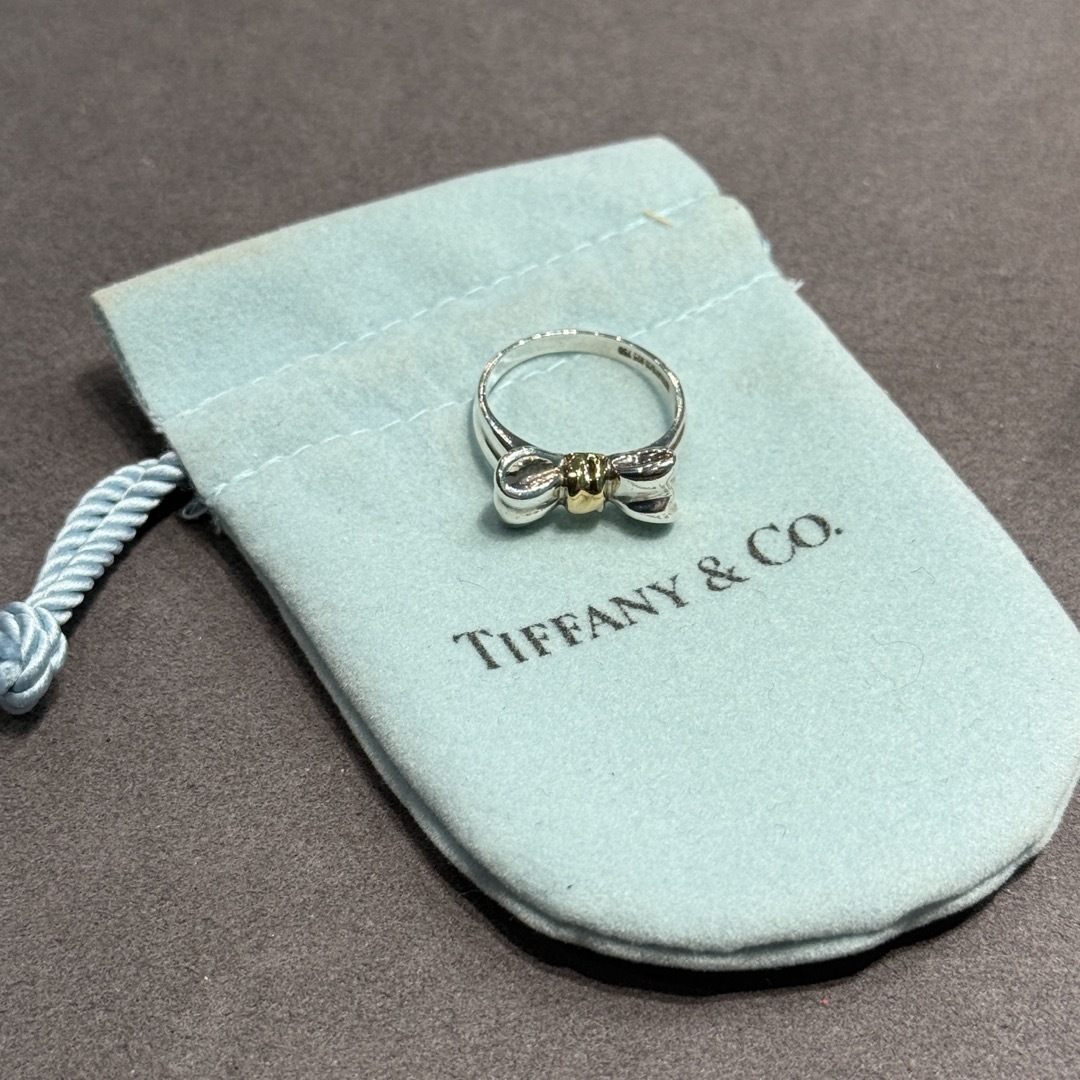 Tiffany & Co. - Tiffany&Co.ティファニー750/925リボンリングの Tiffany & Co. - Tiffany&Co.ティファニー750/925リボンリングの