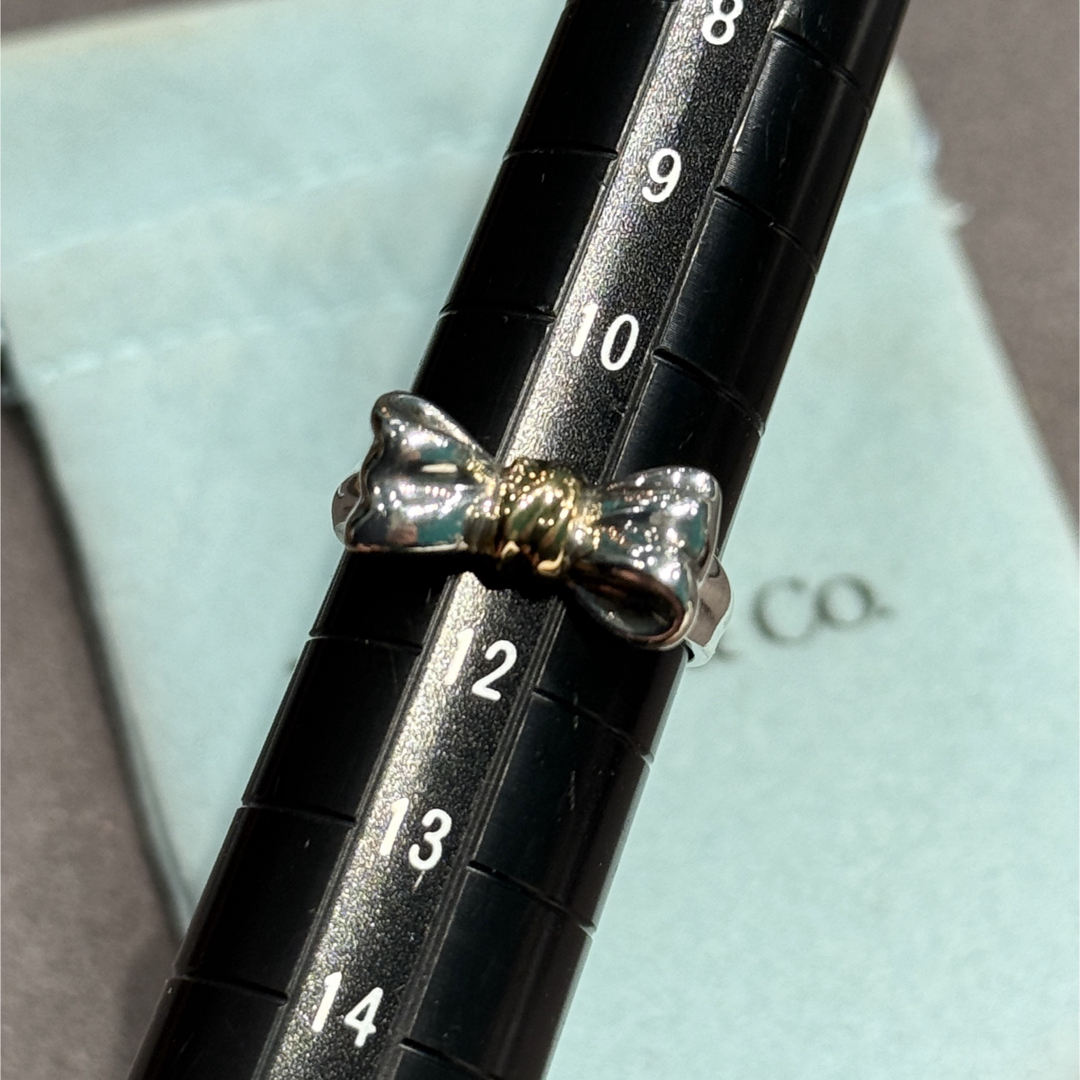 Tiffany & Co. - Tiffany&Co.ティファニー750/925リボンリングの Tiffany & Co. - Tiffany&Co.ティファニー750/925リボンリングの