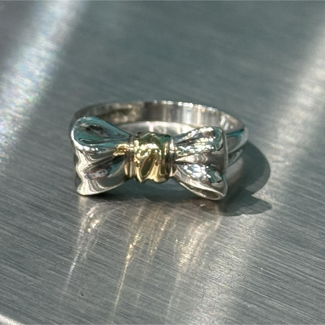 Tiffany & Co. - Tiffany&Co.ティファニー750/925リボンリングの Tiffany & Co. - Tiffany&Co.ティファニー750/925リボンリングの