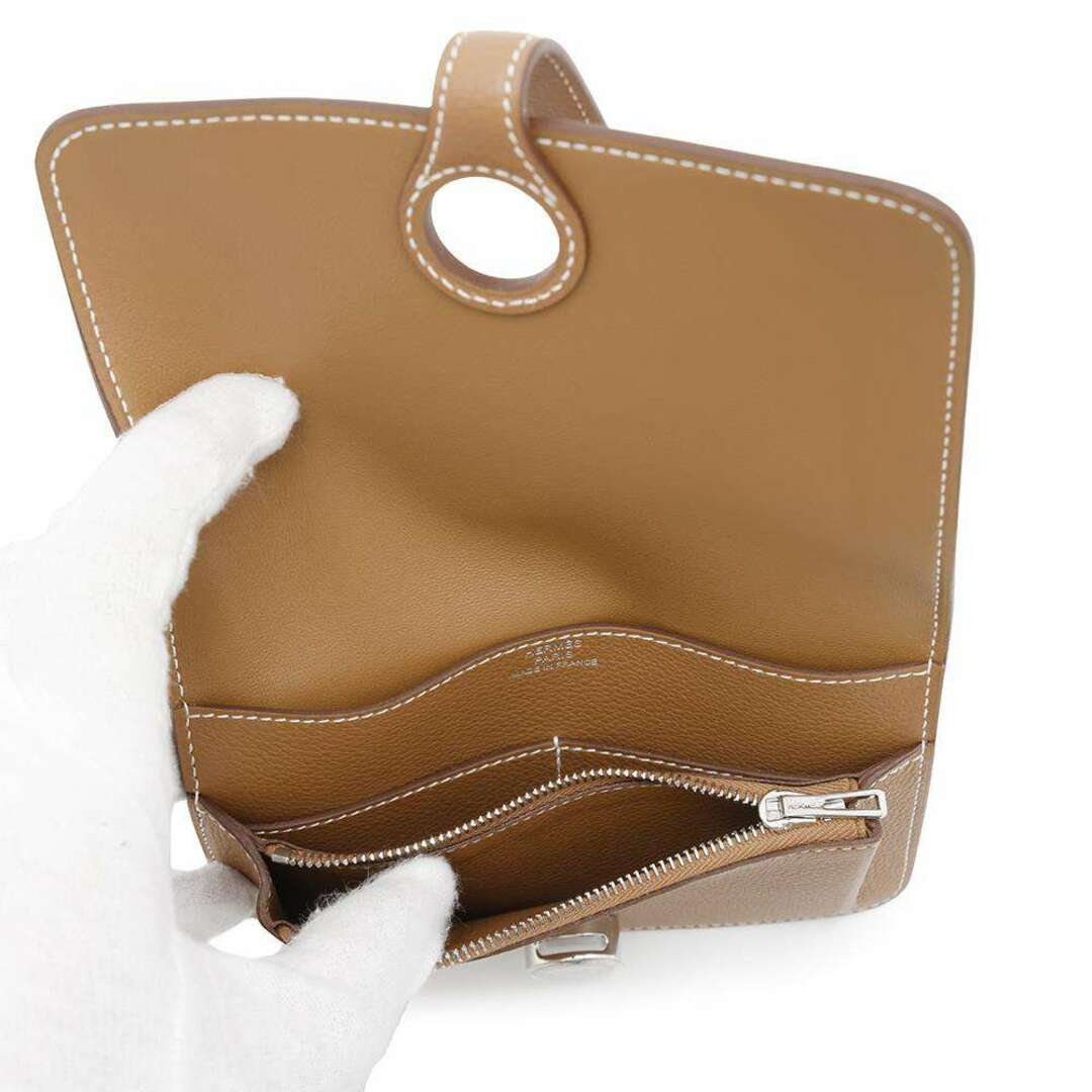 HERMES - エルメス 二つ折り財布 ドゴン コンパクト ゴールド HERMES - エルメス 二つ折り財布 ドゴン コンパクト ゴールド