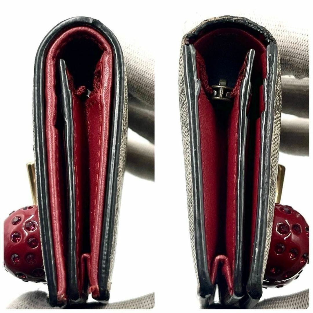 GUCCI - 付属品有 グッチ チェリー 二つ折り財布 ggスプリーム GUCCI - 付属品有 グッチ チェリー 二つ折り財布 ggスプリーム